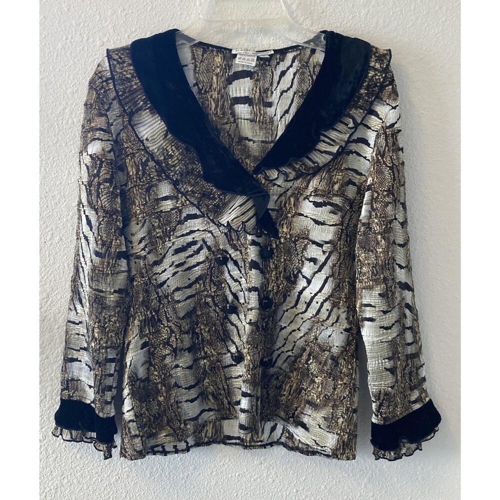 Alberto Makali Black and Gold Blouse